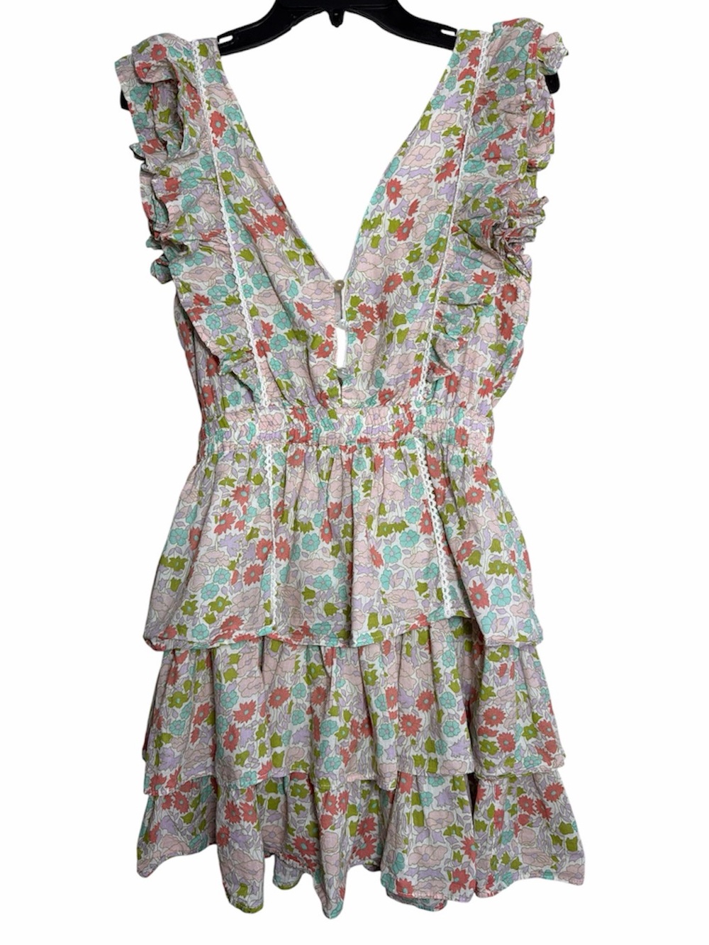 Love the Label Ines‎ Floral Ruffle Tiered Mini Dress Small